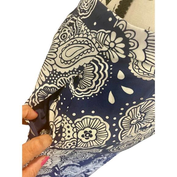 BODEN MAXI SKIRT JULLIETTE PLEATED BLUE WHITE PAISLEY SZ 4 COTTON SOPHISTICATED - Picture 10 of 16